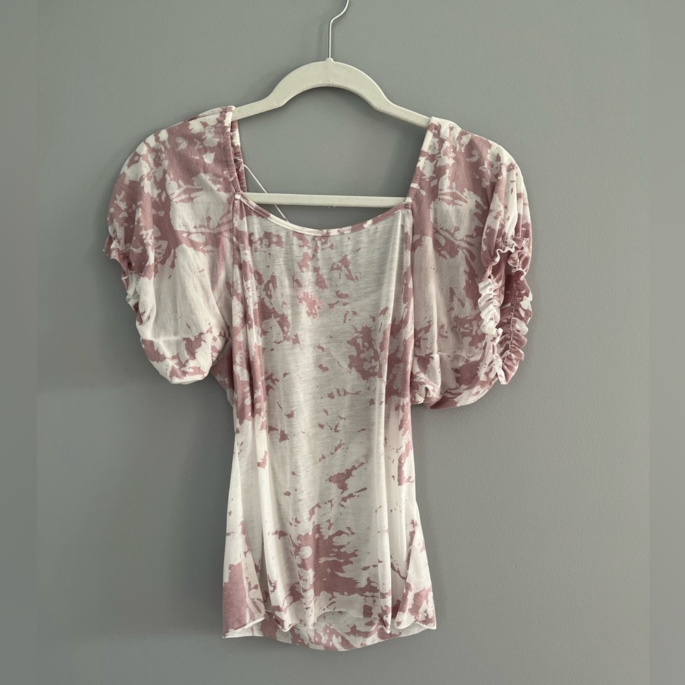 Balloon Sleeve Sheer Top